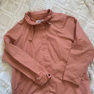 John + Jen pink trench coat with buckle